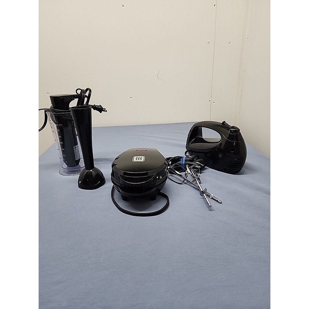 Toastmaster Small  Appliances Mini Waffle Maker, Hand Mixer And Stick Blender